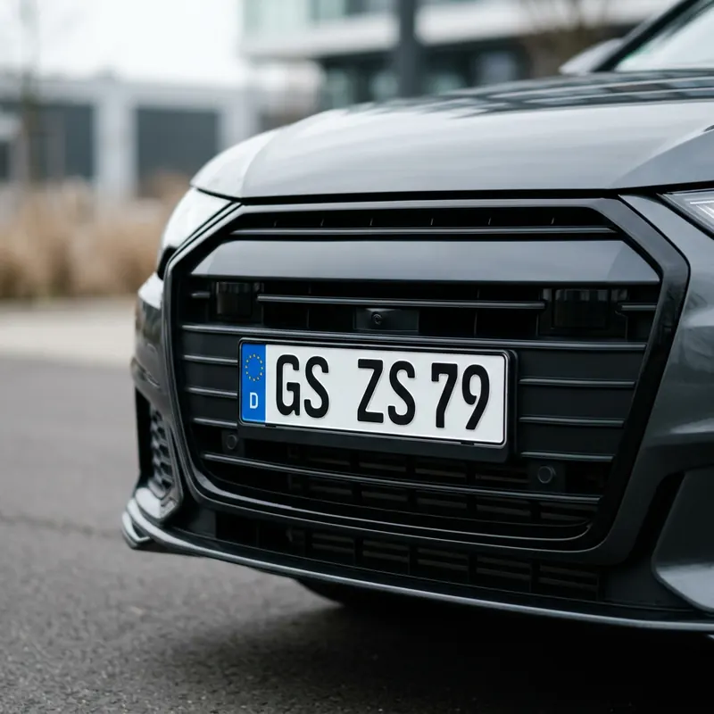 Front eines dunklen Autos mit Goslarer Kennzeichen